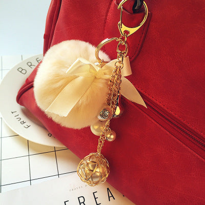 Wholesale Rex Rabbit Fur Tassel Plush Keychains